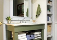 Open Shelving Under Bathroom Sink