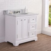 36 5 In White Single Sink Bathroom Vanity With Cultured Marble Top