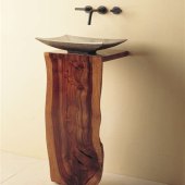 Wood Pedestal Bathroom Sinks