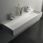 Trough Sink Bathroom Double Faucet