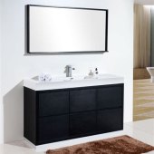 60 Inch Bathroom Vanity Single Sink Black