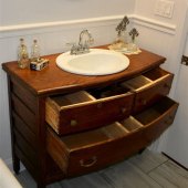 Antique Furniture Converted To Bathroom Vanity