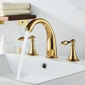 Brass Bathroom Sink Faucet Widespread