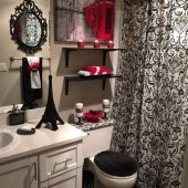 How To Decorate A Red And Black Bathroom