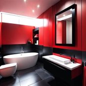How To Decorate A Red And Black Bathroom