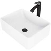 Vigo Amaryllis Matte White Stone Vessel Bathroom Sink
