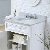 White Single Sink Bathroom Vanity With Cultured Marble Top